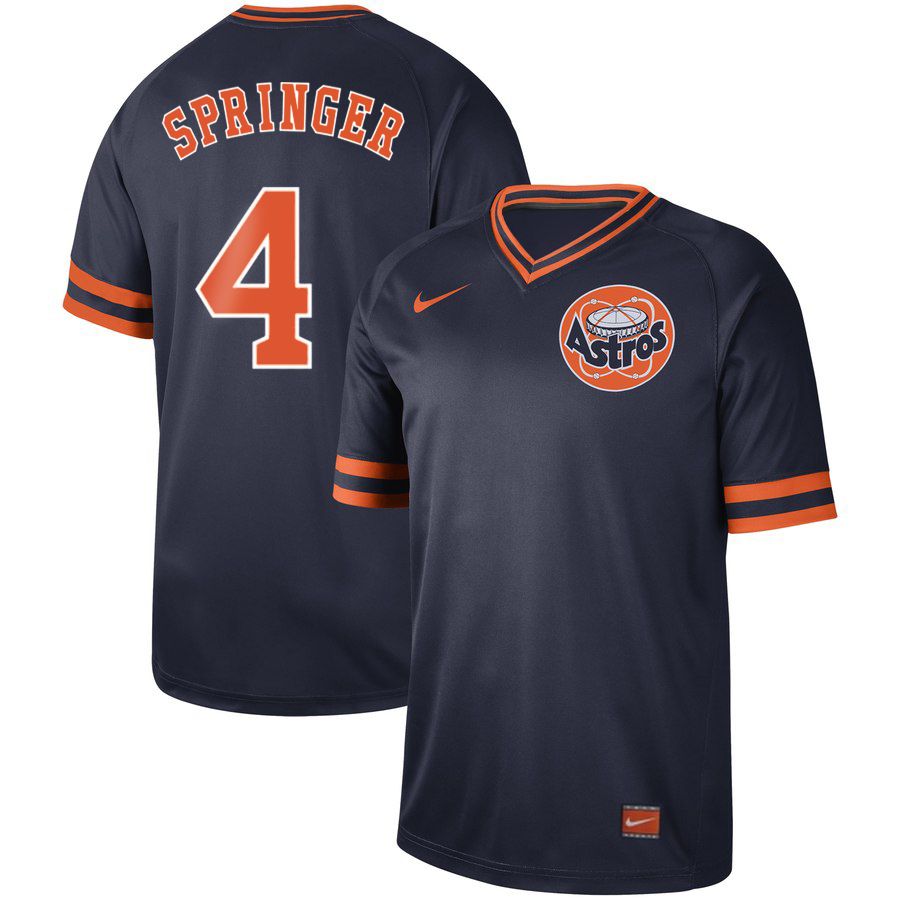 Men Houston Astros 4 Springer Dark blue Nike Cooperstown Collection Legend V-Neck MLB Jersey